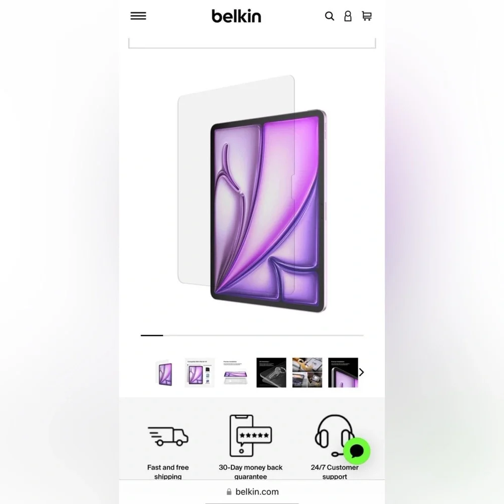 Belkin TemperedGlass Screen Protector for Apple iPad Air 13-inch